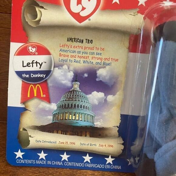 TY BEANIE BABIES Lefty The Donkey - Picture 3 of 4